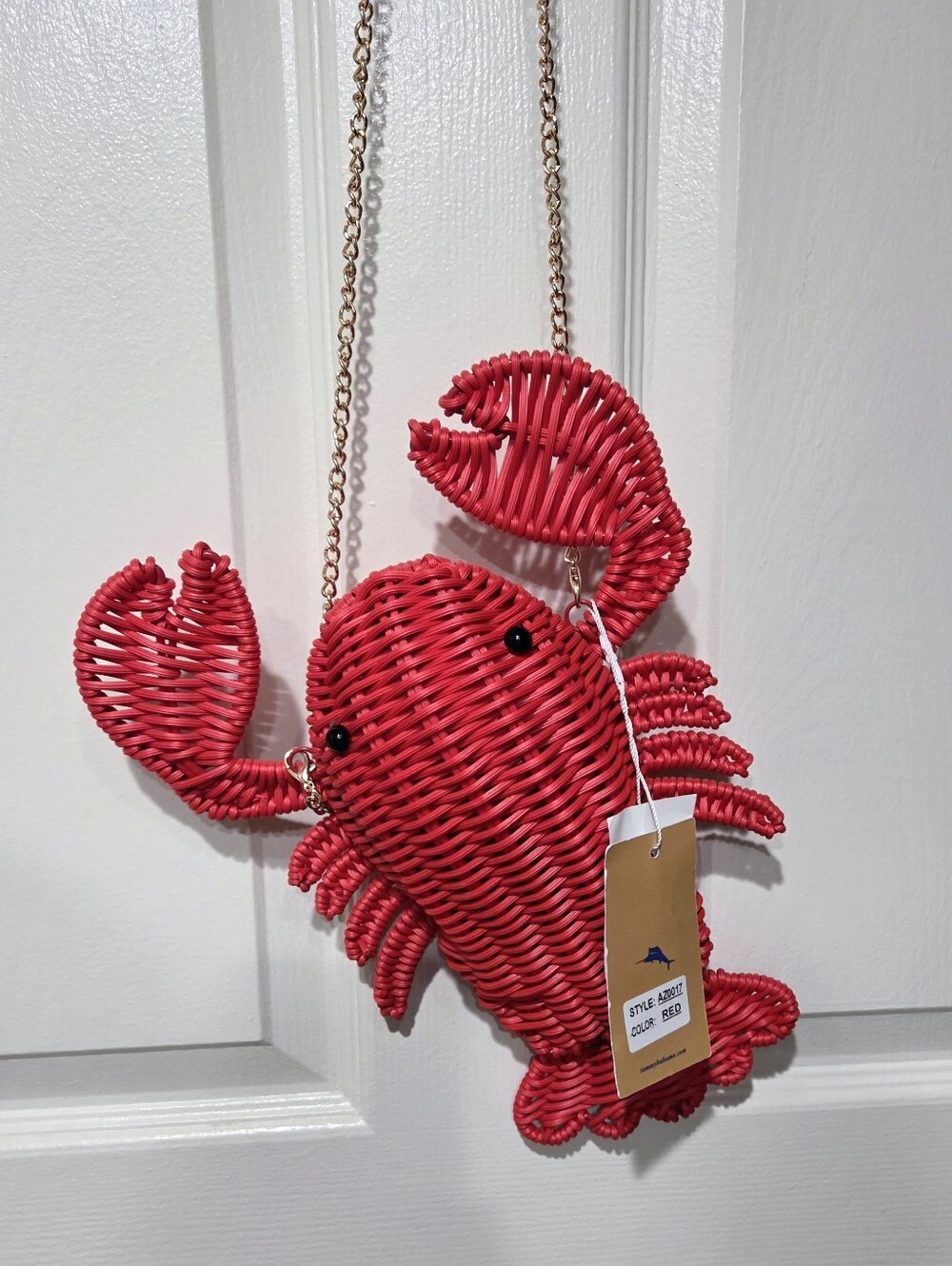 Tommy Bahama Tik Tok Famous Viral Red Wicker Crab Crossbody with Gold Chain NWT - Picture 1 of 11